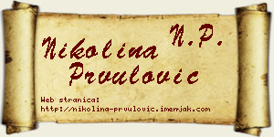 Nikolina Prvulović vizit kartica